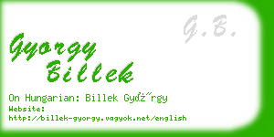 gyorgy billek business card